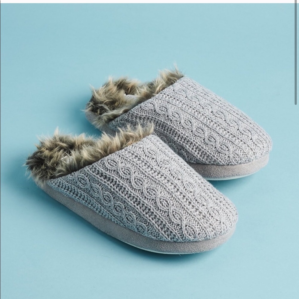 PJ Salvage Faux Trim Cable Slippers